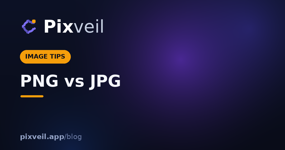 PNG vs JPG — Pixveil guide